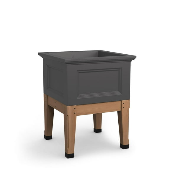 Mayne Fairfield 24" x 24" x 30" Square Graphite Grey Self Watering Elevated Garden Bed Planter