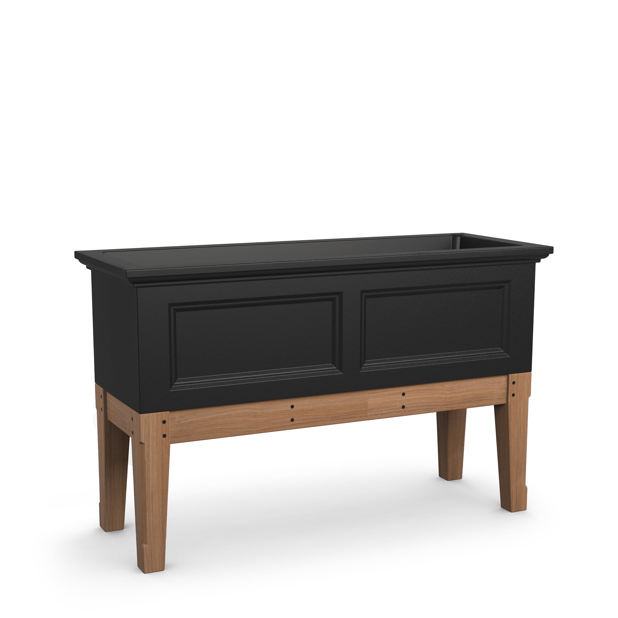 Mayne Fairfield 48" x 18" x 30" Rectangle Black Self Watering Elevated Garden Bed Planter