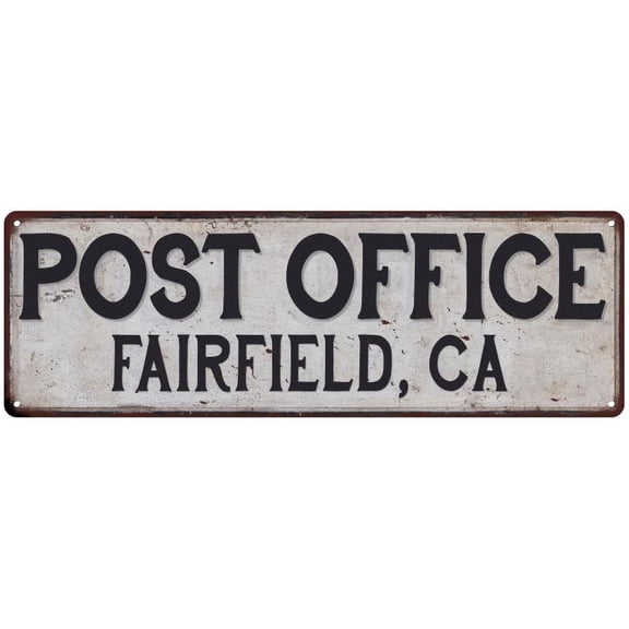 Fairfield, Ca Post Office Metal Sign Vintage 8x24 108240011239