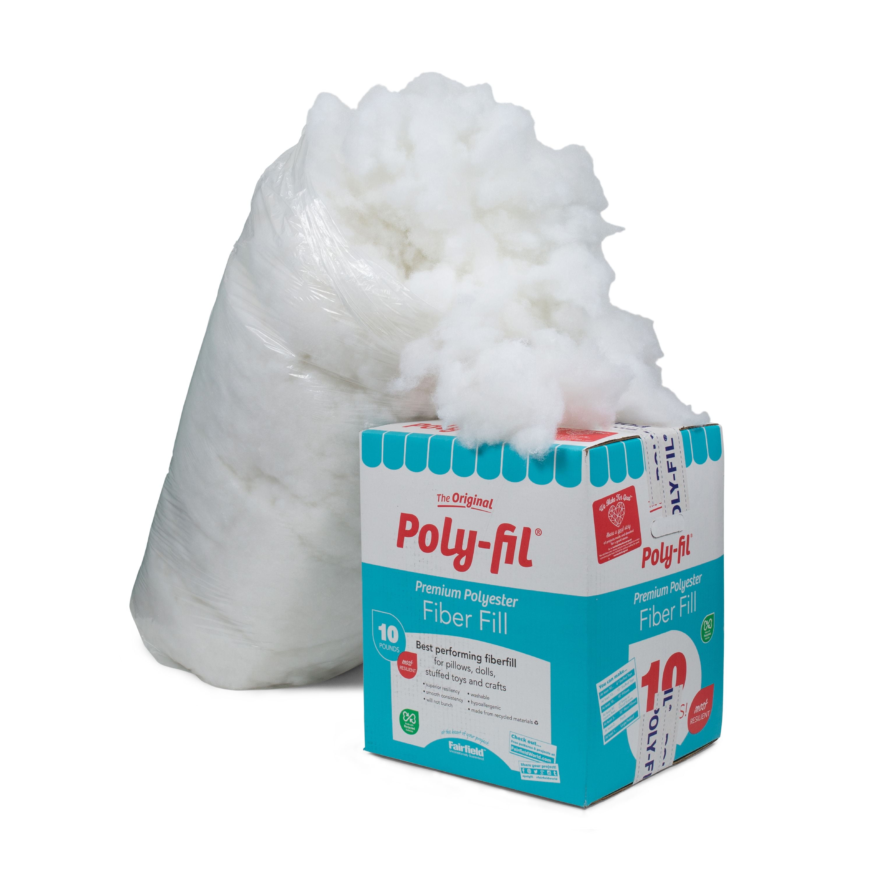 Fairfield 10-Pound Poly-Fil Premium Polyester Fiber White