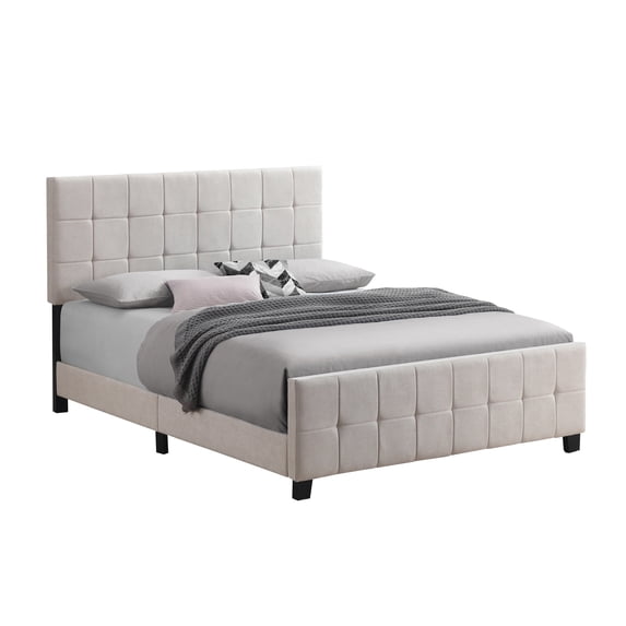 Fairfield Full Upholstered Panel Bed Beige