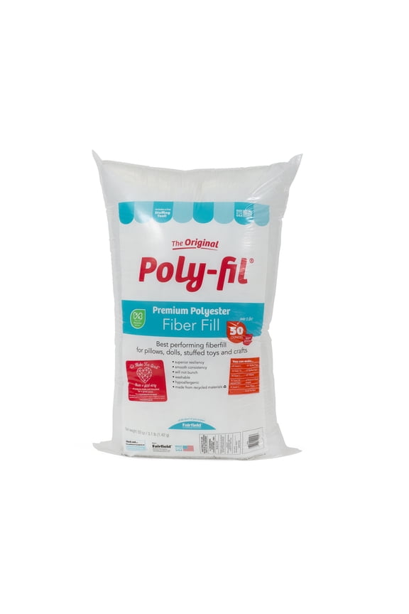 Poly-Fil Polyester Fiberfill Stuffing, 50oz Bag, by Fairfield