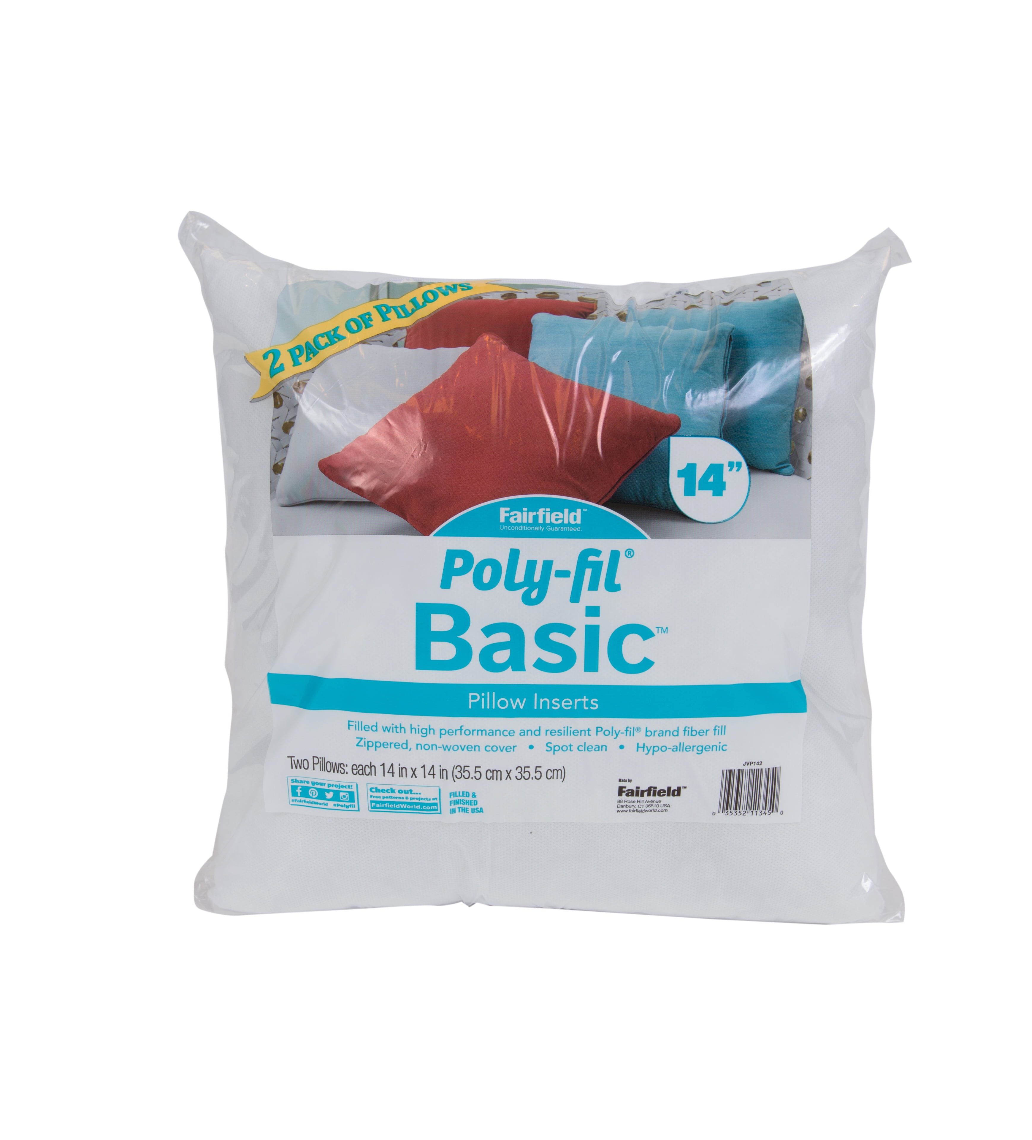 Pillow Basic Insert Poly Fill 18 inch x 18 inch 2/pk - 3535210288