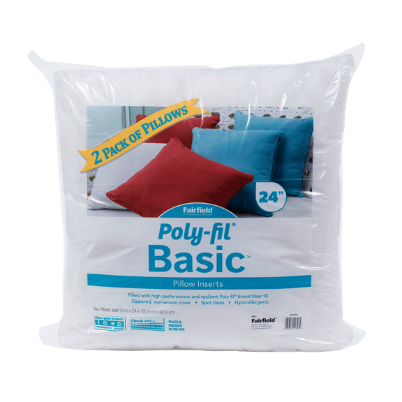Fairfield Poly Fil Basic Pillow Insert 24x24 2pc