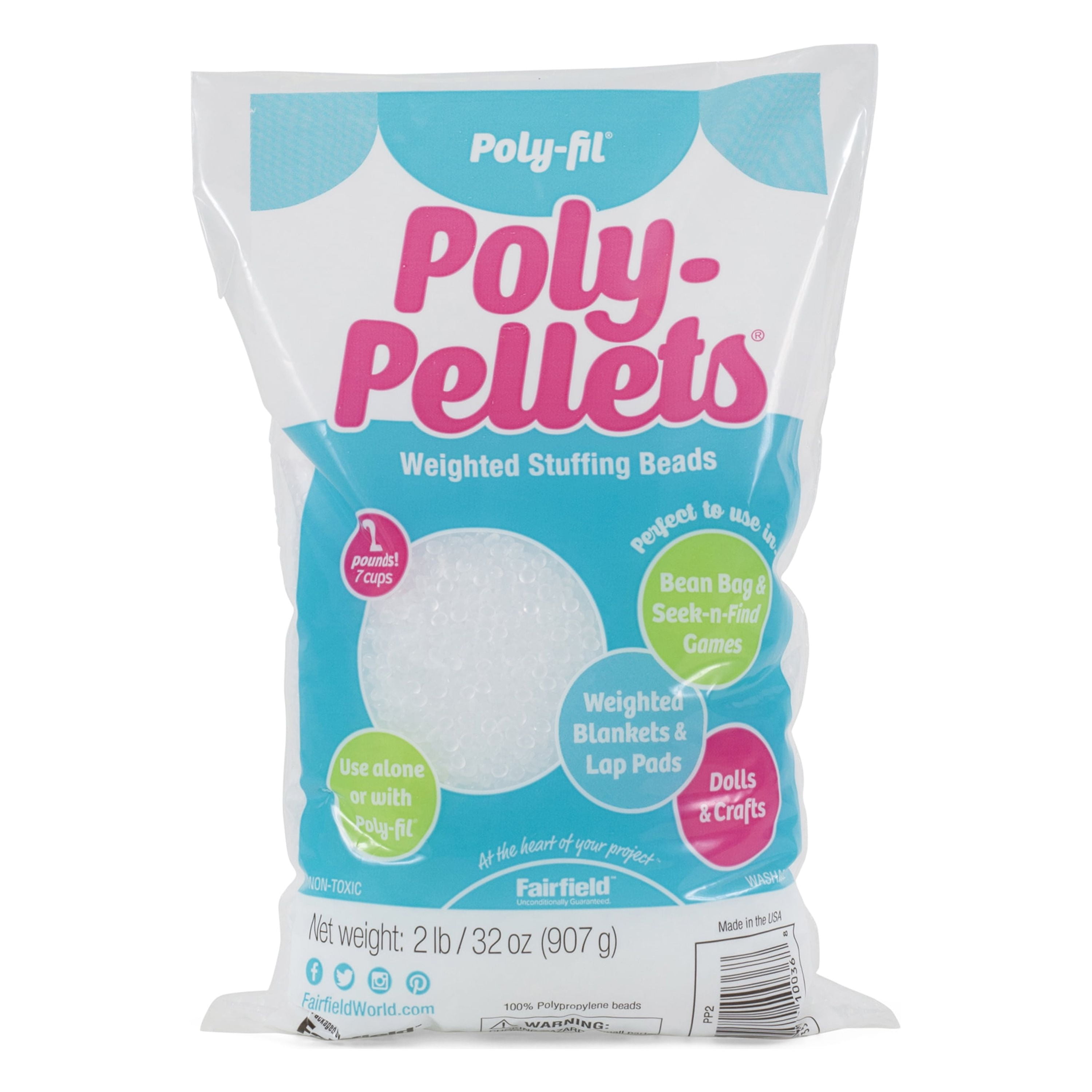 Poly Pellets Weighted Stuffing Beads 8 oz bags lot of 3 sealed new