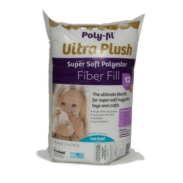 Fairfield Poly-Fil Ultra Plush Super Soft Polyester Fiberfill, Soft Pillow Stuffing for Peaceful Sleep, Stuffing for Stuffed Animals and Toys, 12 oz. Bag