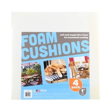 Fairfield Project Foam Pad, Soft, Durable, and Supportive Foam Padding for Seat Cushions, Bedding, Comfy Pet Beds, 100% Polyurethane Craft Foam, 16" x 16" x 1" Thick, Pack of 4