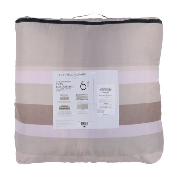 Fairfield Square Collection Austin 8-Pc. Reversible Comforter & Bed Ensemble Taupe, Queen