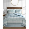 thumbnail image 1 of Fairfield Square Collection Austin Stripe/Solid Reversible 8 Pc. Comforter Set, Seafoam Queen, 1 of 5