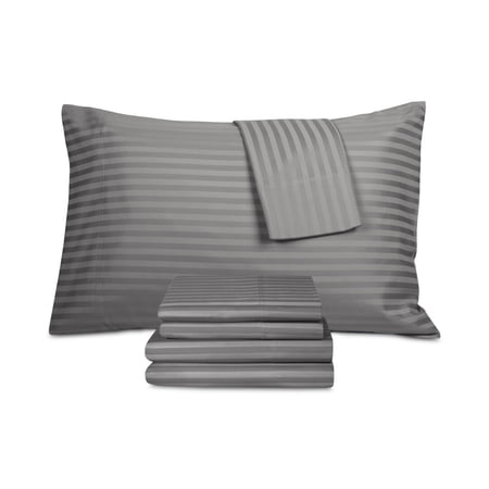 Fairfield Square Collection GREY STRIPE Brookline 6 Pc. Sheet Set, US King