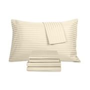 Fairfield Square Collection IVORY STRIPE Brookline 6 Pc. Sheet Set, US Queen