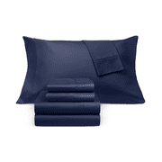 Fairfield Square Collection NAVY Brookline 1400 Thread Count 6 Pc. Set, US Queen