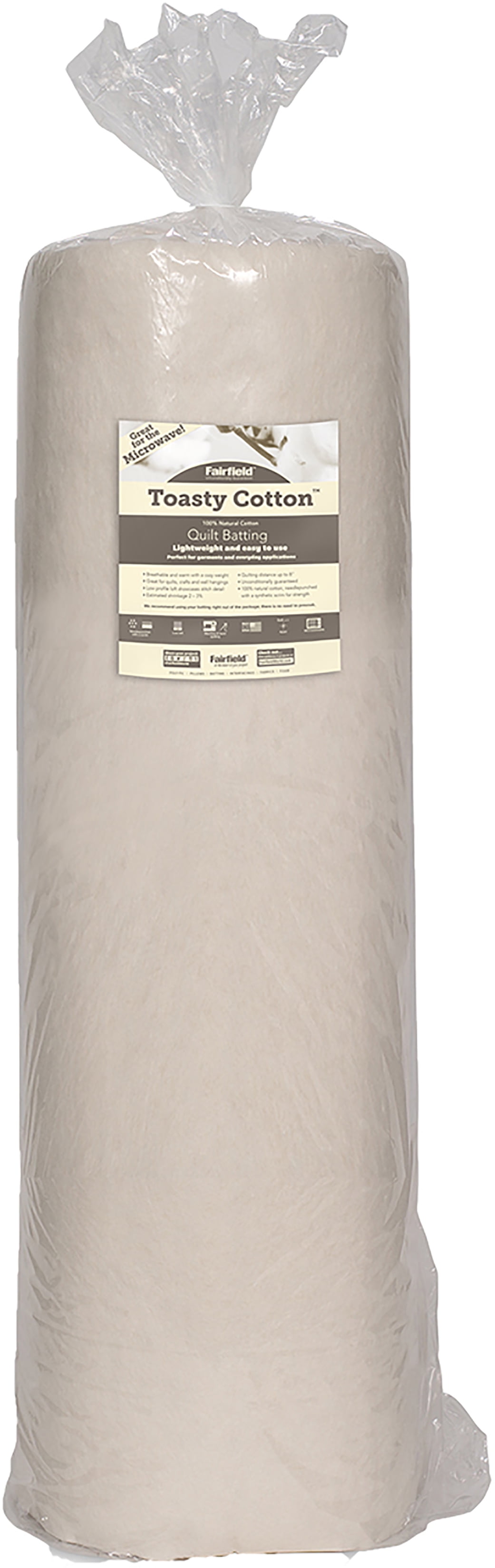 Fairfield Toasty Cotton 90" x 25 Yard Roll Pre-cut Quilting Batting