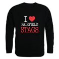 thumbnail image 1 of Fairfield University Stags I Love Crewneck Sweatshirt, Black - Large, 1 of 1