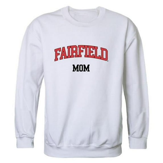 Fairfield University Stags Mom Crewneck Sweatshirt, White - Small