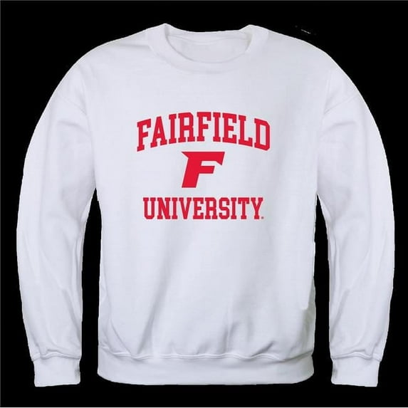 Fairfield University Stags Seal Crewneck Sweatshirt, White - Large