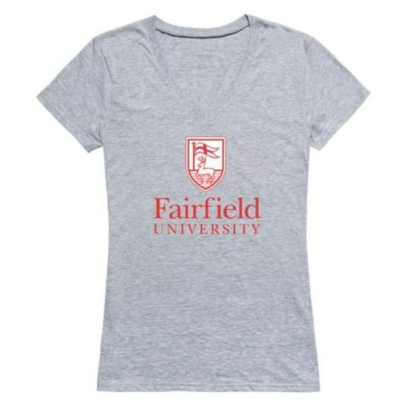 Fairfield University Stags Women Seal T-Shirt, Heather Grey - Medium