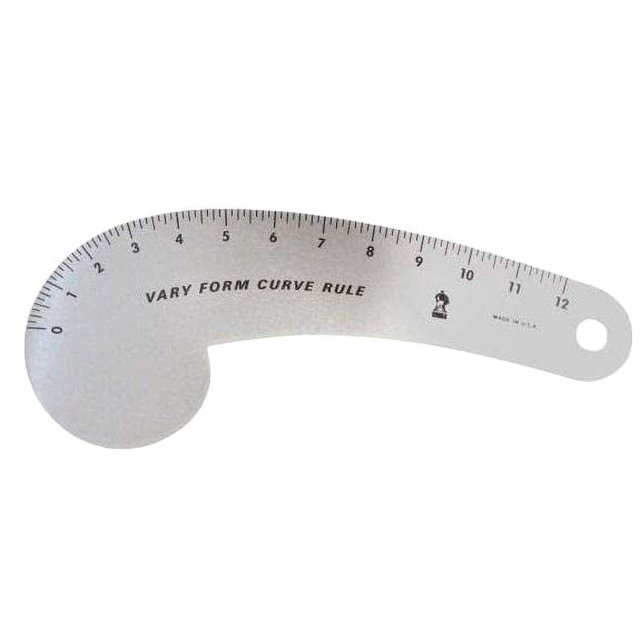Fairgate Designer Vary Form Curve 12 Ruler Metal Measuring Solid
