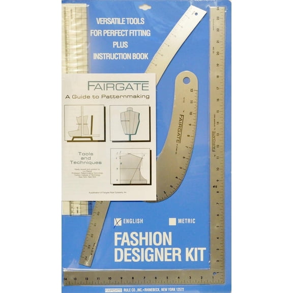 Fairgate Fashion Designers Ruler Kit - Part # 15-102 (Inches) Made in The USA