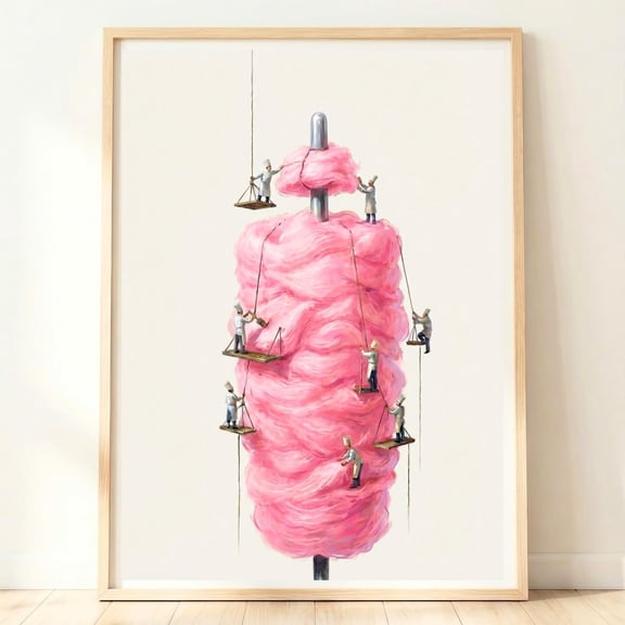 Fairground Wall Art Cotton Candy Print Carnival Decor Nostalgic Food Fun Wall Art