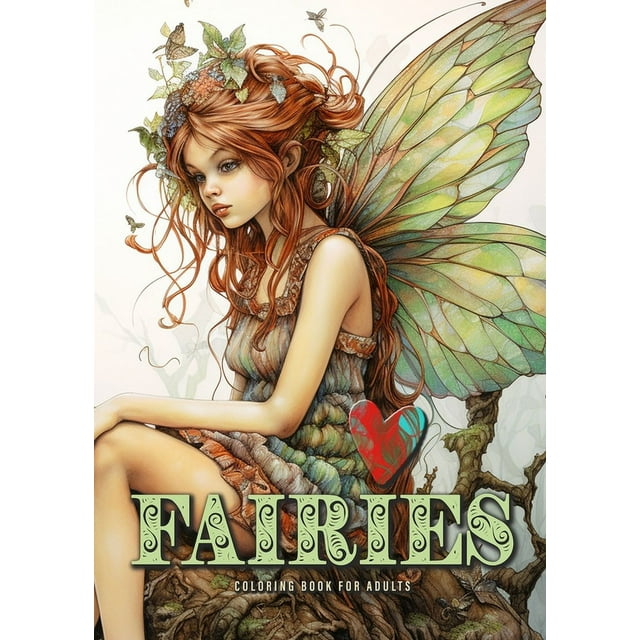 Fairies Coloring Book for Adults: Fairies Coloring Book Grayscale Fairy Grayscale Coloring Book for Adults happy cute sa, (Paperback)