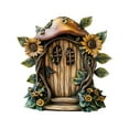 thumbnail image 1 of Fairies Door and Window Elf Fairy Tale Miniature Door for Home Staircase Bedroom Decor, Wooden Crafts for Garden Room Decor and Imaginative Play,B, 1 of 2
