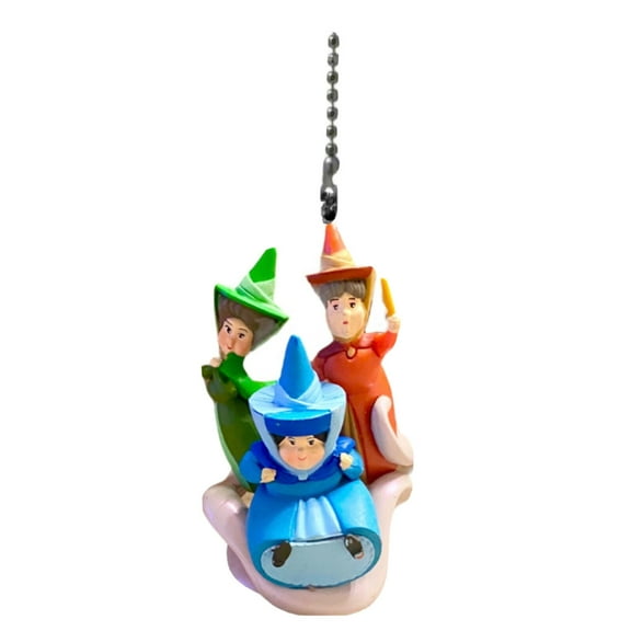 Fairies Flora Fauna Merryweather PVC Fan Pull Maleficent Figure Sleeping Beauty