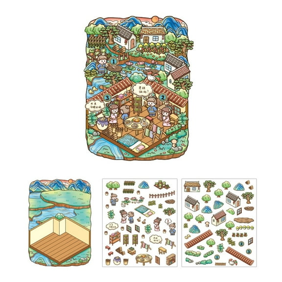 Scene Sticker Decorative Sticker Fairies Tale Series Landscape Sticker for Kids