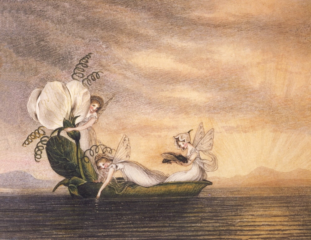Fairies in a Peapod Canvas Art - Lady Oswald (18 x 24)