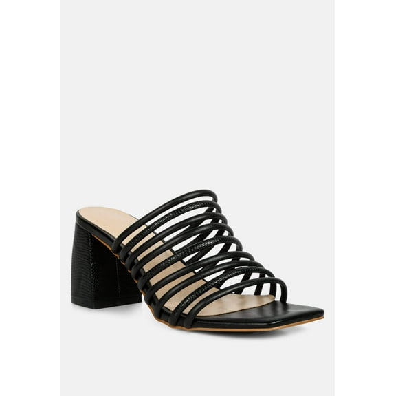 Fairleigh Black Strappy Slip On Sandals