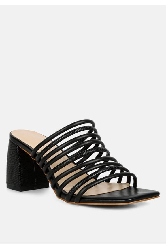 Fairleigh Black Strappy Slip On Sandals