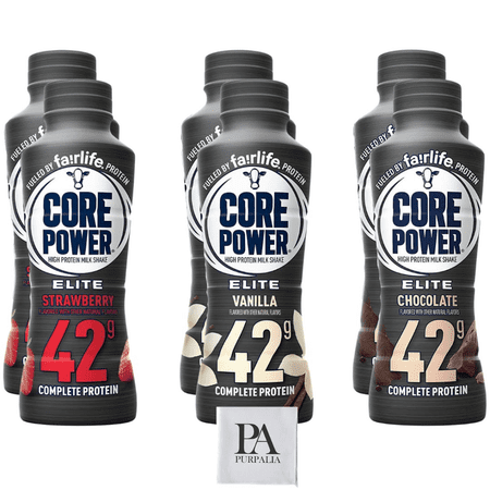 Fairlife Core Power Elite 42g High Protein Milk Shakes Variety Pack Ready to Drink for Workout Recovery, 14 Fl Oz 6 PK - Purpalia Packaging