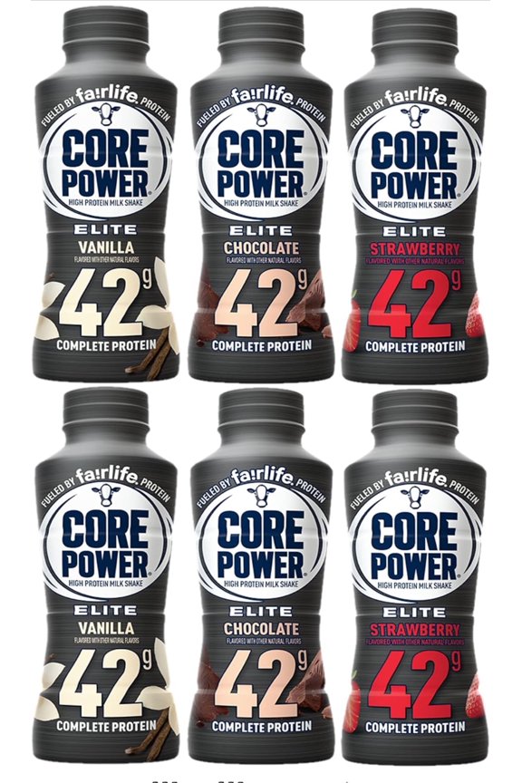 Fairlife Power Core Elite 42g High Protein Milk Shakes Variety 12 Pack 14 Fl Oz- Vanilla, Chocolate, Strawberry - Ready to Drink for Workout Recovery, 14 Fl Oz