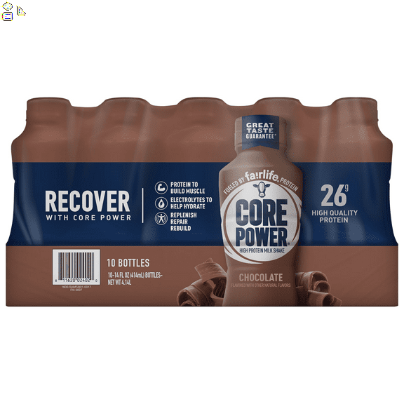 Fairlife Core Power High Protein Shake, Chocolate 14 Fl Oz, 10-Pack