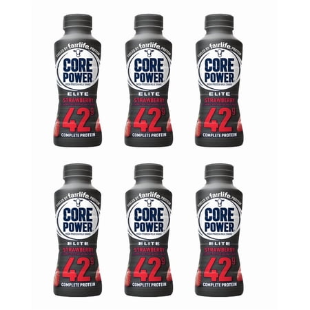 Fairlife Core Power Protein Shake, Natural Flavor Protein Shake, The best Strawberry Protein Shakes, 14 fl oz , 42gm (Strawberry flavor, Pack of 6 Bottles)