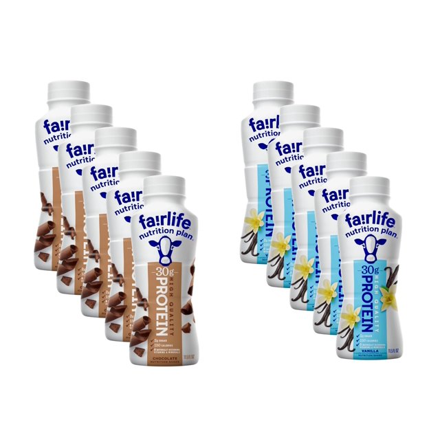 Fairlife Nutrition Plan High Protein 30g Low Sugar Chocolate And Vanilla Shake Supplement Meal