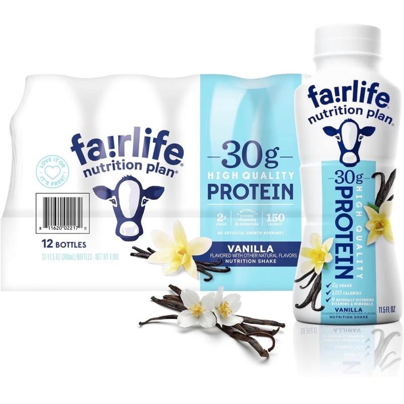 Fairlife Nutrition Protein Shakes Pack of 12 30g Protein, Low Sugar, LactoseFree