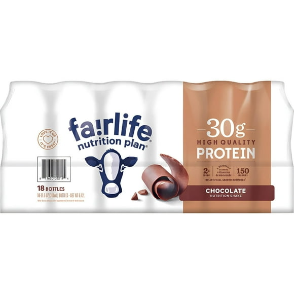 Fairlife Nutrition Plan, 30g Protein Shake, Chocolate, 11.5 fl oz, 18-pack