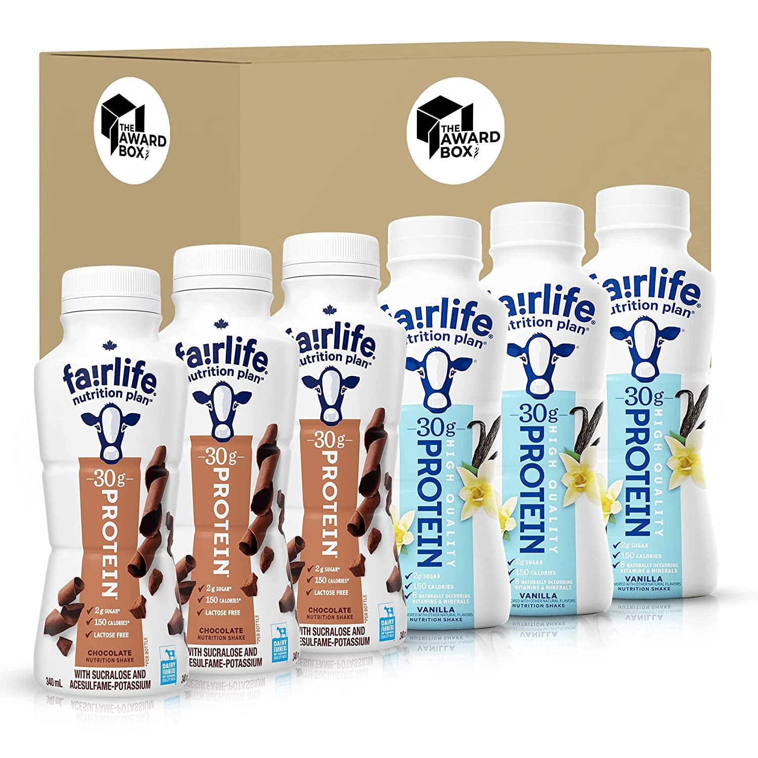 Fairlife Protein Shakes Chocolate and Vanilla Drink Nutrition Plan 6 Pack, 11.5 Ounces 30g of