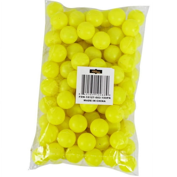Fairly Odd Novelties 3/4" Mini Ping Pong/Table Tennis/Beer Pong Round Yellow Balls, 19mm, 100pk