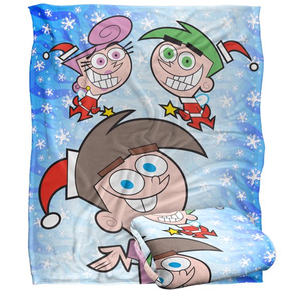 Fairly OddParents Blanket, 50'x60' Merry Fairy Timmy Wanda Cosmo Silky Touch Super Soft Throw Blanket