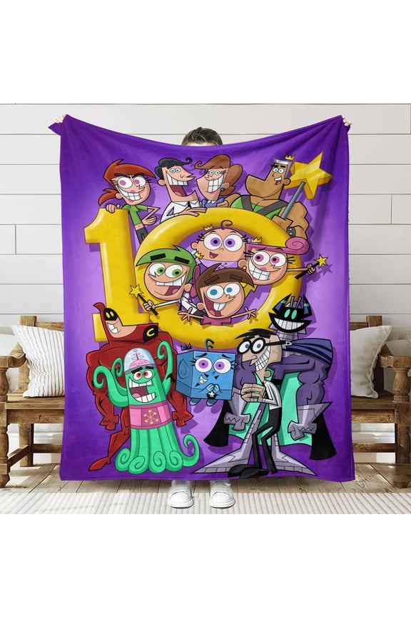 Fairly odd parents Soft Cozy flannel blanket Gifts for Fans Lover Girls Boys Women Present Hoodie Him Bed 40"x50"