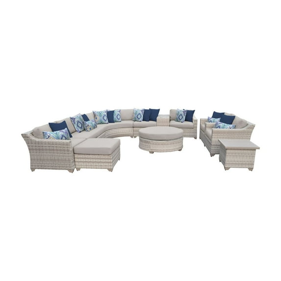 TK Classics Fairmont 12 Piece Outdoor Wicker Patio Furniture Set 12a