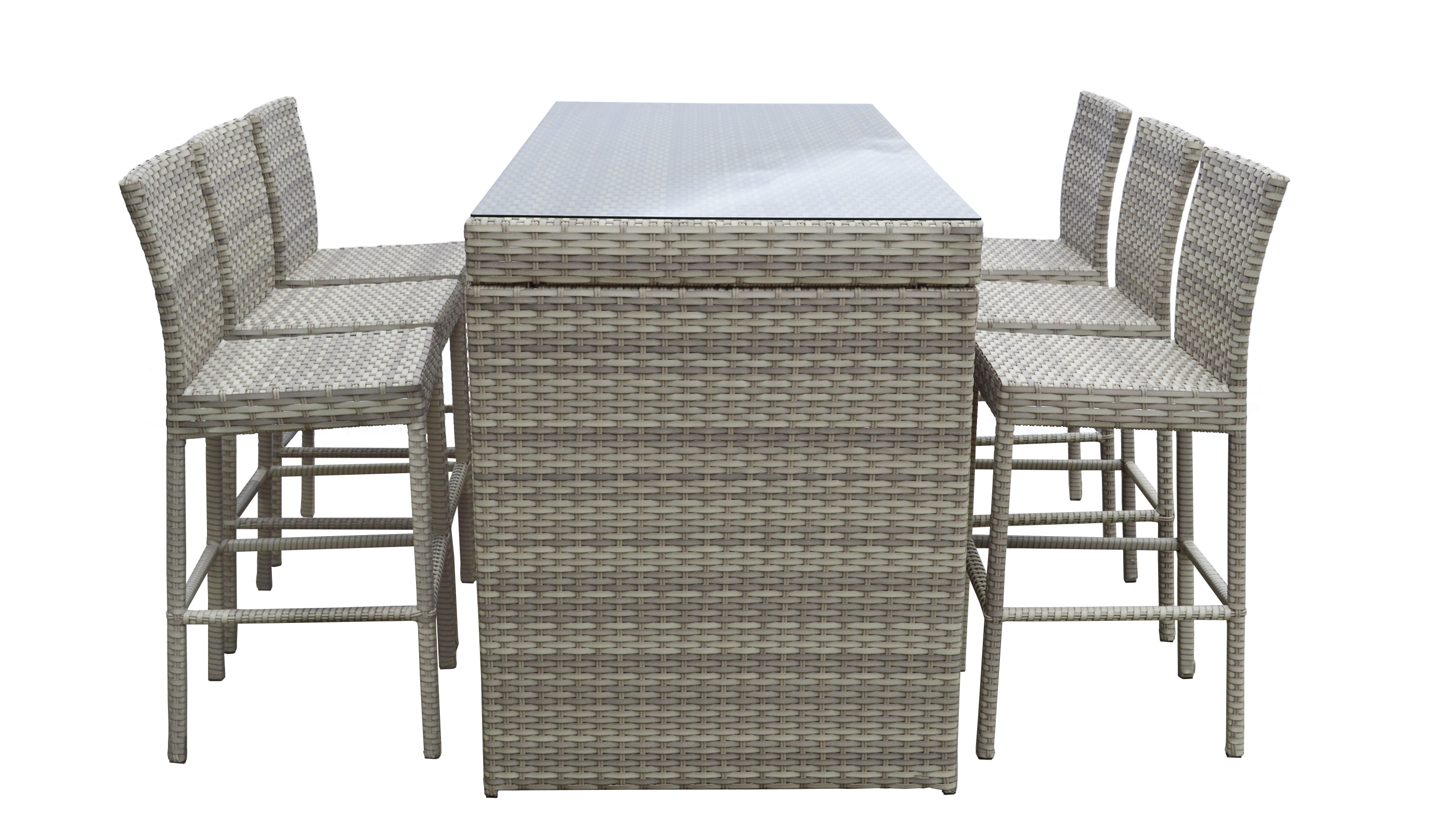 Fairmont Bar Table Set With Barstools 7 Piece Outdoor Wicker Patio Furniture