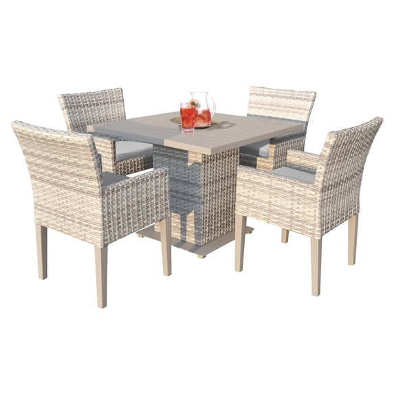 Fairmont Square Dining Table with 4 Chairs-Color:Grey