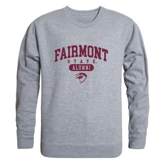 Fairmont State University Falcons Alumni Fleece Pullover Crewneck Sweatshirt, Heather Grey - Medium