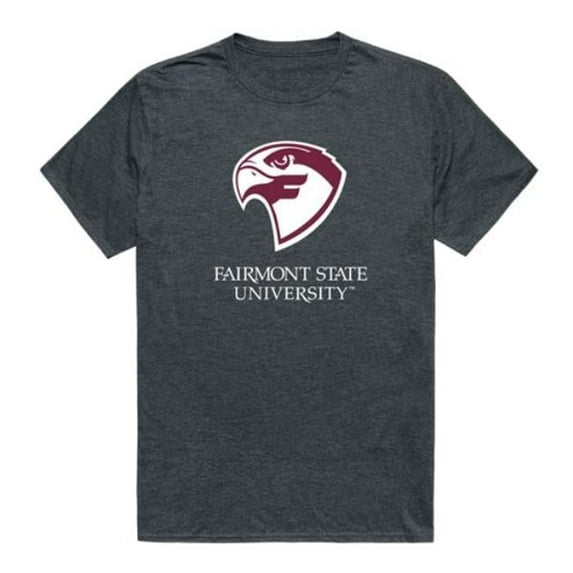 Fairmont State University Falcons Cinder College T-Shirt, Heather Charcoal - Medium