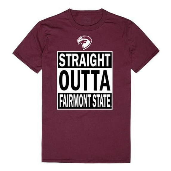 Fairmont State University Falcons Straight Outta T-Shirt, Maroon - Medium