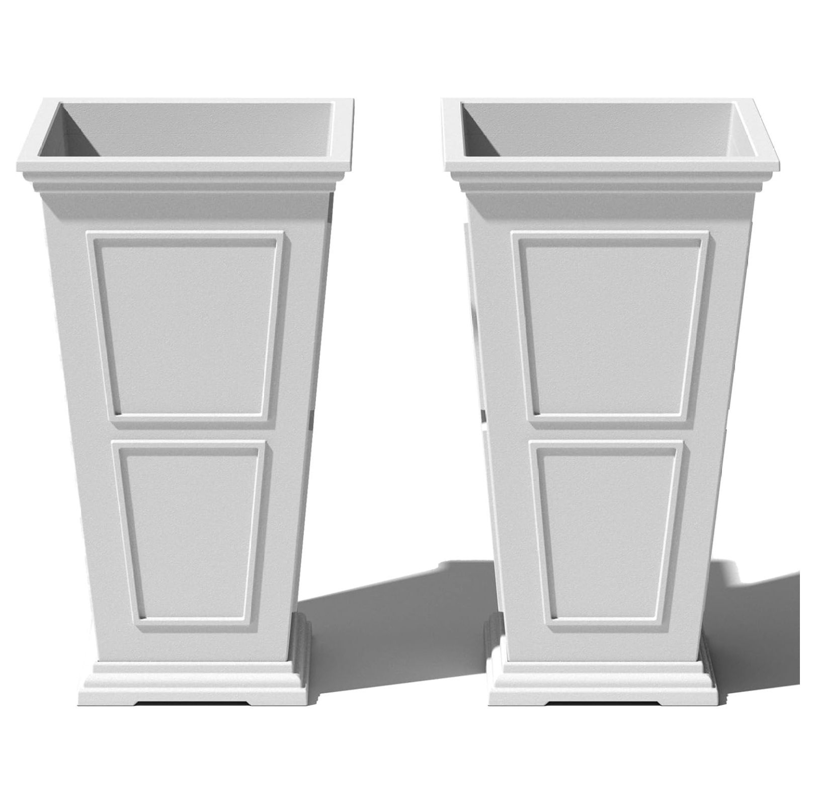 Fairmont Tall Plastic Planter Large Outdoor Planter for Front Porch