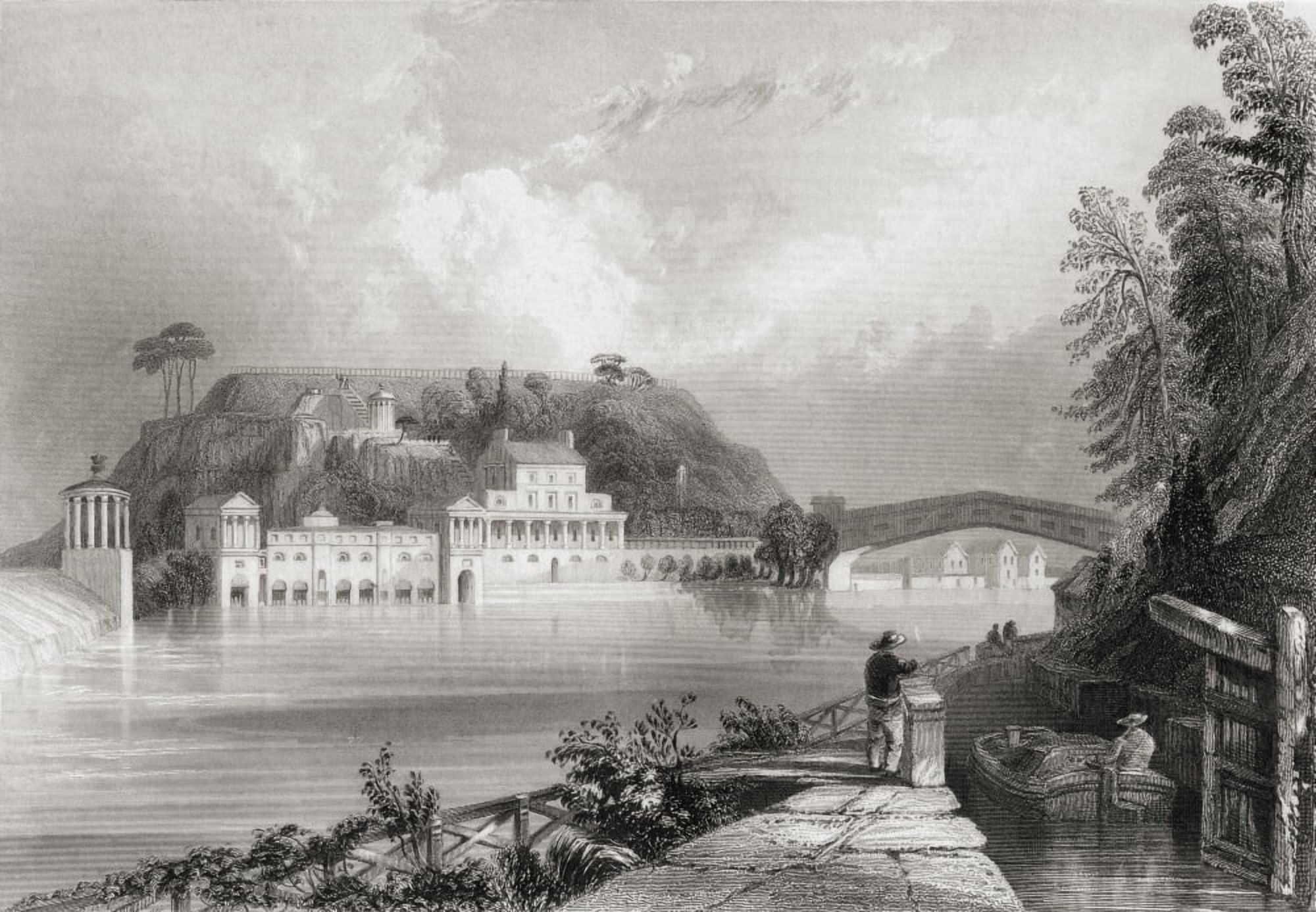 Fairmount Waterworks Schuylkill River Philadelphia America In The 19Th Century From Cyclopaedia Of Useful Arts And Manufactures By Charles Tomlinson Canvas Art - Ken Welsh Design Pics (17 x 11)